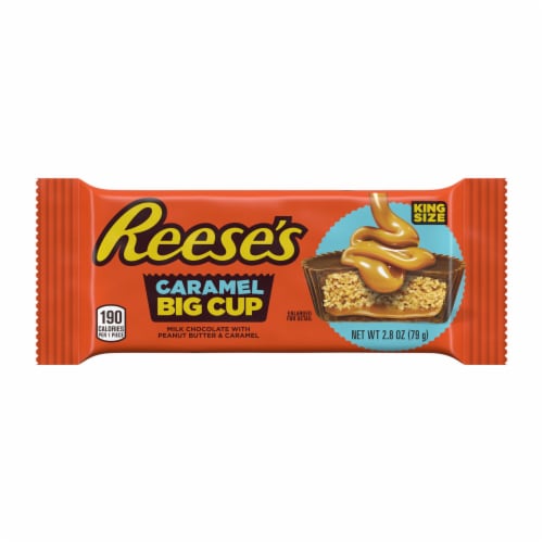 REESE'S Big Cup Caramel Milk Chocolate King Size Peanut Butter Cups Candy Pack Perspective: back