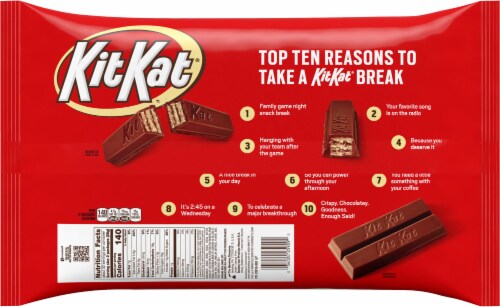 Kit Kat® Milk Chocolate Wafer Bars Holiday Candy Bag Perspective: back