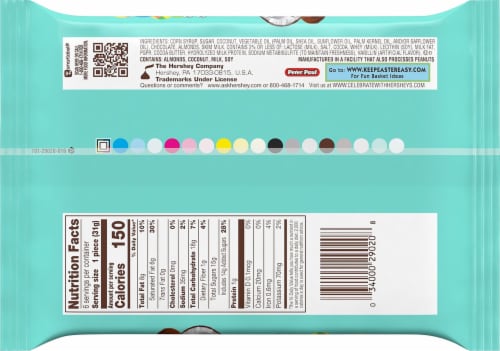 Almond Joy Coconut & Almond Eggs Easter Candy Perspective: back
