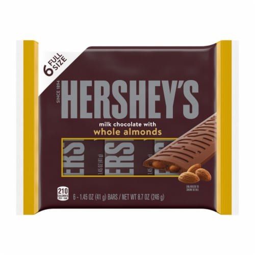 HERSHEY'S Milk Chocolate with Whole Almonds Candy Bars Perspective: back