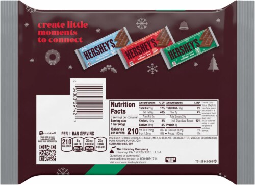 Hershey's Milk Chocolate Holiday Bars Perspective: back