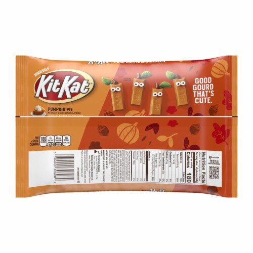 KIT KAT® Miniatures Pumpkin Pie Flavored Creme Wafer Candy Bars Halloween Bag Perspective: back