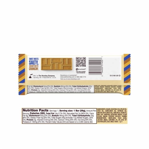 Hershey's Gold Peanuts & Pretzels In Caramelized Crème Bar Perspective: back