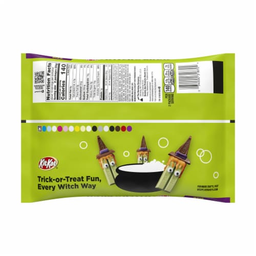 KIT KAT® Witch's Brew Marshmallow Creme Wafer Snack Size Halloween Candy Bag Perspective: back