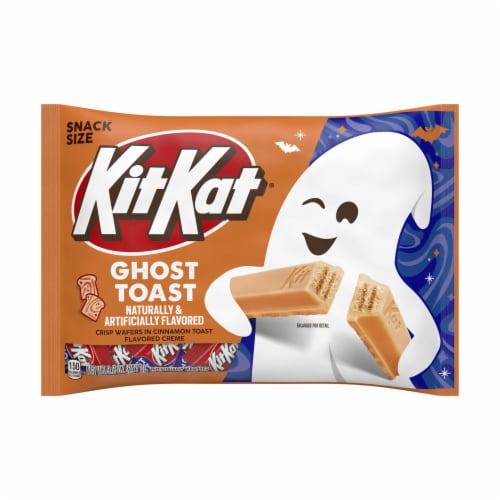 KIT KAT® Ghost Toast Cinnamon Toast Flavored Creme Wafer Snack Size Halloween Candy Bag Perspective: back