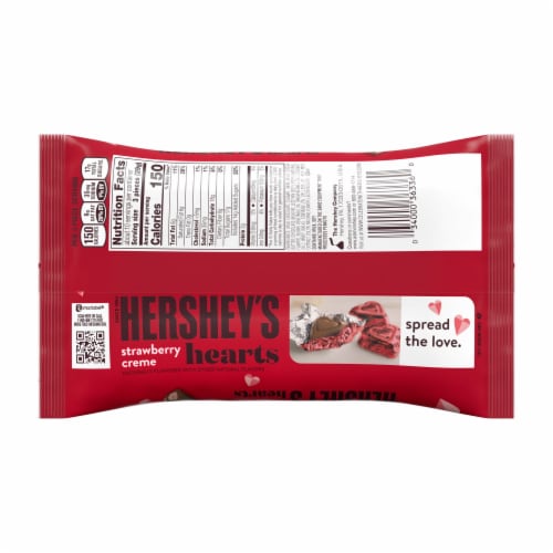 Hershey's Valentine's Extra Creamy Strawberry Creme Filled Milk Chocolate Hearts Perspective: back