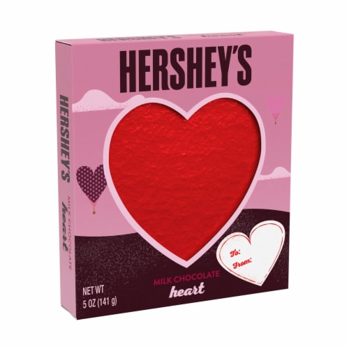 HERSHEY'S Milk Chocolate Heart Valentine Candy Gift Box Perspective: back