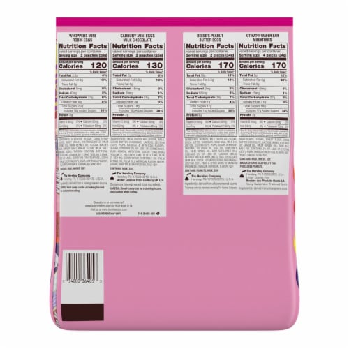 Hershey Chocolate Assortment Treats Easter Candy Bulk Variety Bag Perspective: back