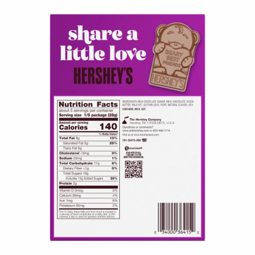 HERSHEY'S Beary Best Friends Milk Chocolate Candy Valentine's Day Gift Box Perspective: back