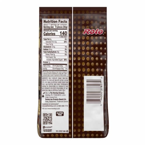Rolo® Creamy Caramels Wrapped in Rich Chocolate Candy Perspective: back