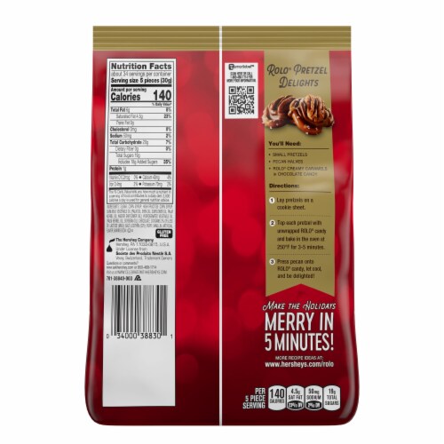 Rolo Creamy Caramel Chocolate Holiday Candy Perspective: back