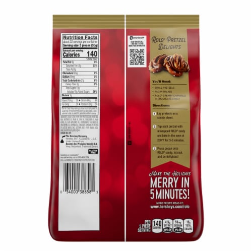 ROLO® Rich Chocolate Caramels Christmas Candy Bulk Bag Perspective: back