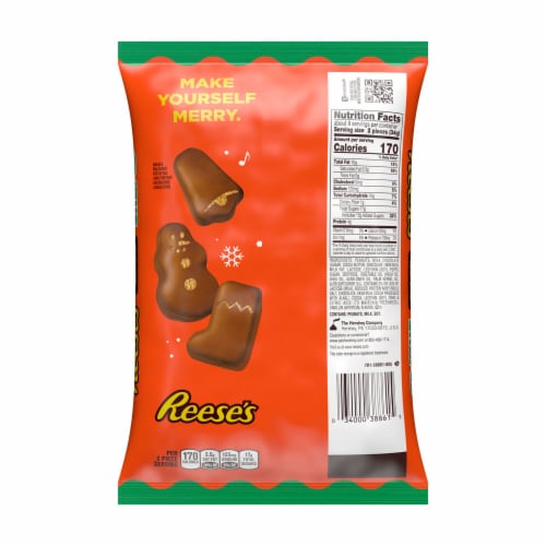REESE'S Milk Chocolate Peanut Butter Mystery Shapes Candy Christmas Bag Perspective: back
