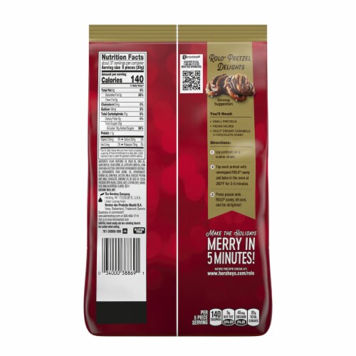 ROLO® Rich Chocolate Caramels Christmas Candy Bulk Bag Perspective: back
