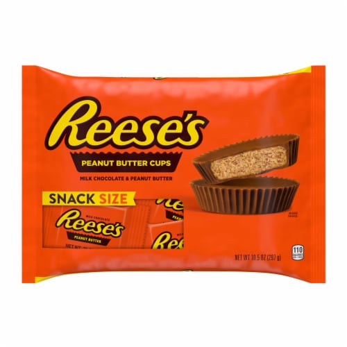 REESE'S Milk Chocolate Snack Size Peanut Butter Cups Candy Bag Perspective: back