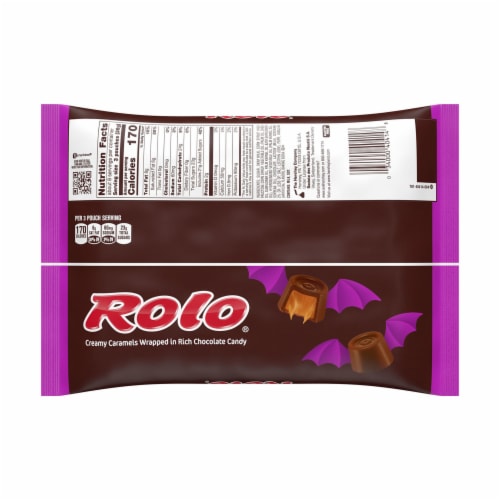 ROLO® Creamy Caramels Wrapped in Rich Chocolate Candy Halloween Bag Perspective: back