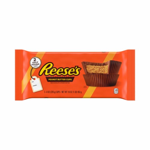 REESE'S Milk Chocolate Half-Pound Peanut Butter Cups Christmas Candy Pack Perspective: back