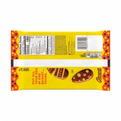 REESE'S STUFFED WITH PIECES Milk Chocolate Peanut Butter Easter Eggs Candy Perspective: back