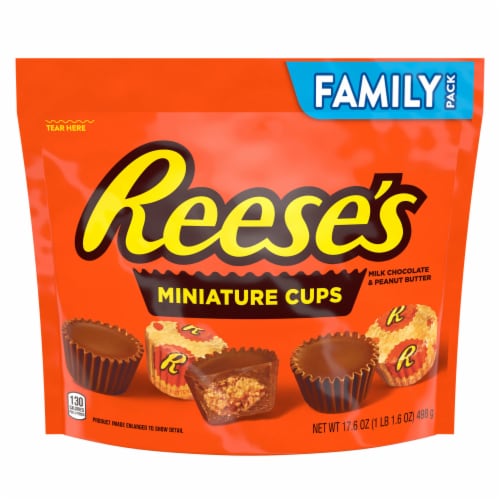 REESE'S Miniatures Milk Chocolate Peanut Butter Cups Candy Family Pack Perspective: back