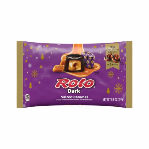 ROLO® Rich Dark Chocolate Salted Caramels Christmas Candy Bag Perspective: back
