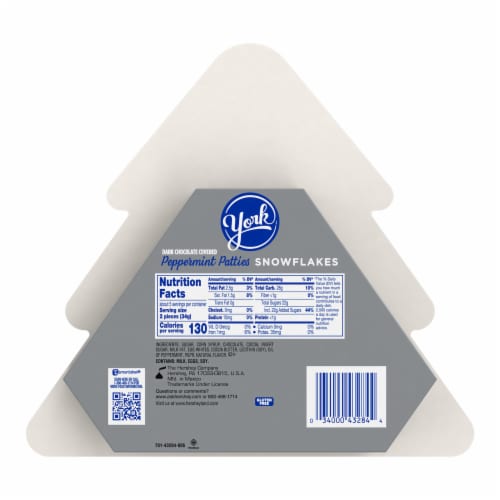 YORK Dark Chocolate Peppermint Patties Snowflakes Candy Christmas Gift Box Perspective: back