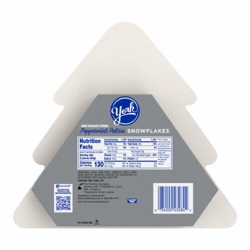 YORK Dark Chocolate Peppermint Patties Snowflakes Candy Christmas Gift Box Perspective: back