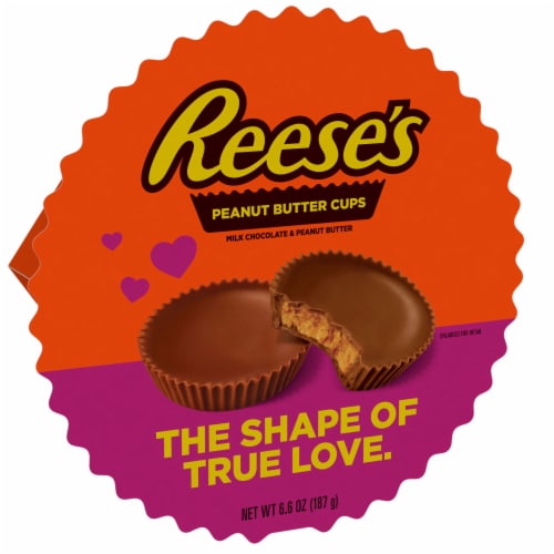 REESE'S Milk Chocolate Peanut Butter Cups Valentine Candy Gift Box Perspective: back