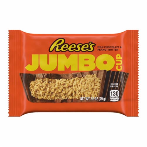 REESE'S Jumbo Cup Milk Chocolate Peanut Butter Cup Candy Pack Perspective: back
