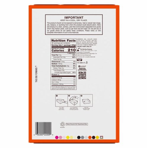 REESES MILK CHOCOLATE PEANUT BUTTER CUP STANDARD BAR BOX Perspective: back