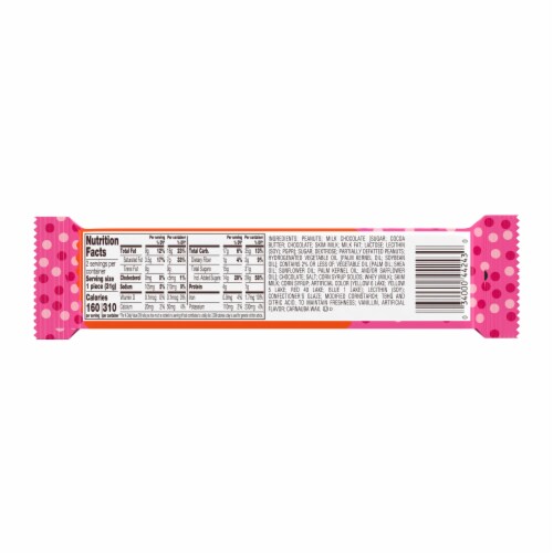 Reese's Pieces Valentine's Peanut Butter Hearts Candy King Size Perspective: back