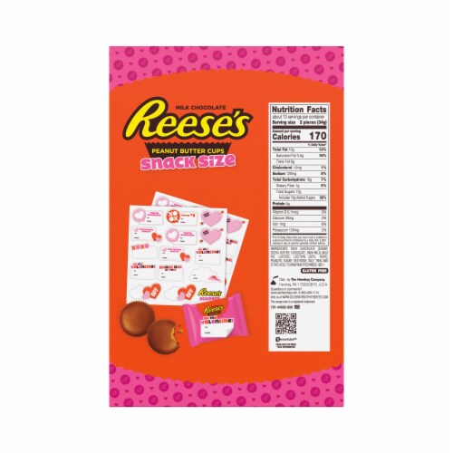 REESE'S Valentine's Exchange Snack Size Peanut Butter Cups 25 Count Perspective: back