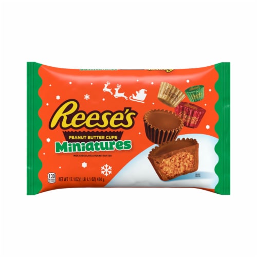 REESE'S Miniatures Milk Chocolate Peanut Butter Cups Candy Christmas Bag Perspective: back