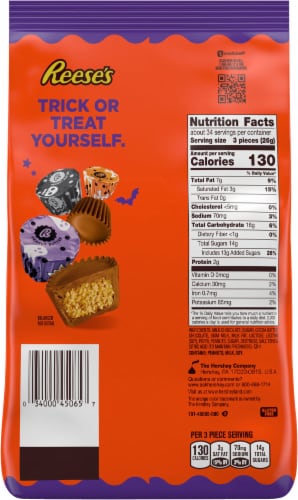 Reese's Miniatures Peanut Butter Cups Halloween Candy Bag Perspective: back