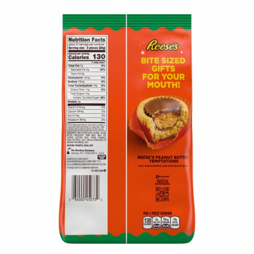 REESE'S Miniatures Milk Chocolate Peanut Butter Cups Christmas Candy Bulk Bag Perspective: back