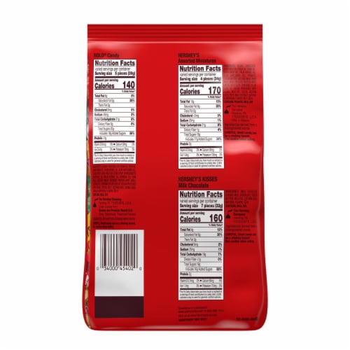 HERSHEY'S REESE'S and ROLO® Assorted Chocolate Flavored Christmas Candy Bulk Bag Perspective: back