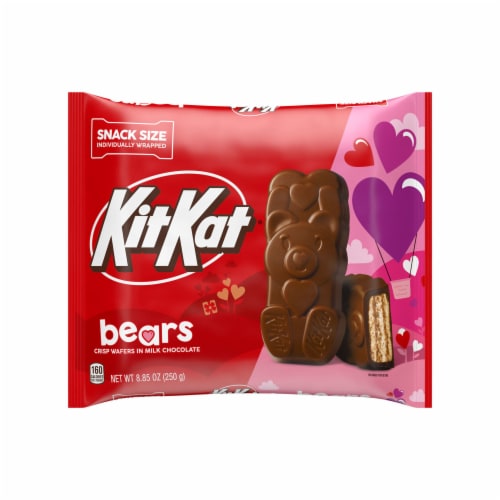 KIT KAT® Milk Chocolate Wafer Snack Size Bears Valentine Candy Bag Perspective: back