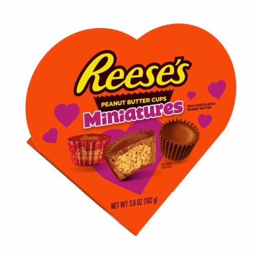 REESE'S Miniatures Milk Chocolate Peanut Butter Cups Valentine Candy Gift Box Perspective: back