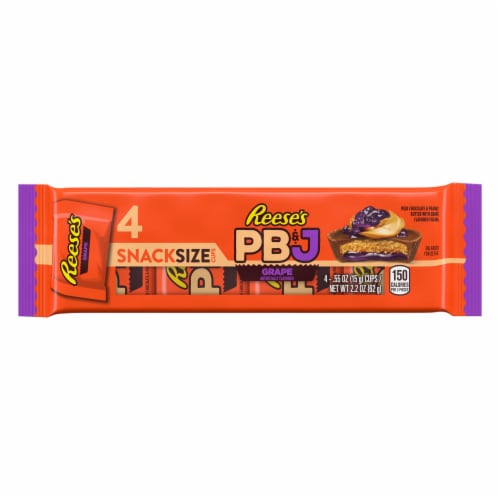 REESE'S PB&J Grape Milk Chocolate Snack Size Peanut Butter Cups Candy Packs Perspective: back
