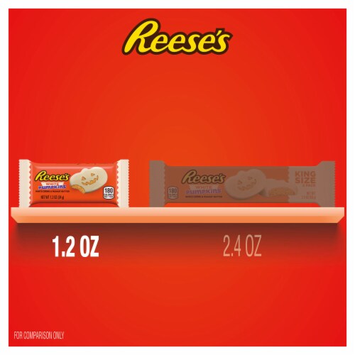 REESE'S White Creme Peanut Butter Cup Pumpkins Halloween Candy Packs Perspective: back