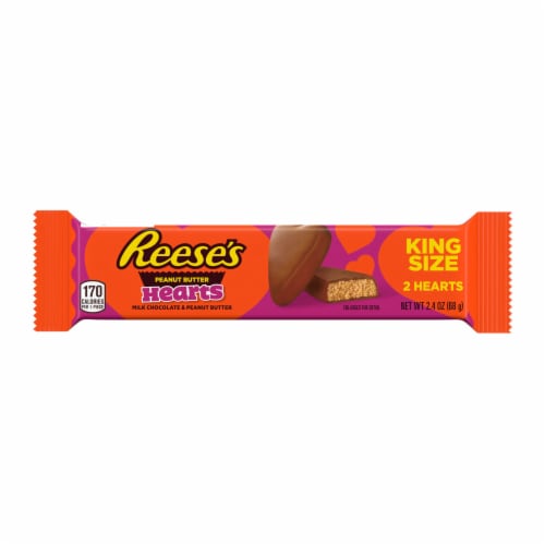 REESE'S Milk Chocolate Peanut Butter Hearts Valentine Candy King Size Pack Perspective: back
