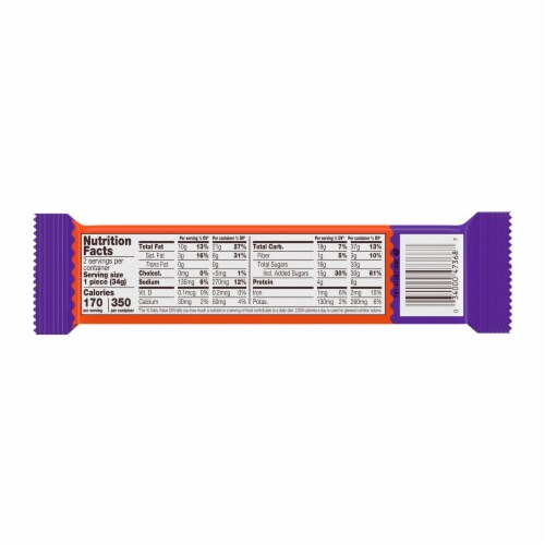 Reese's Peanut Butter Pumpkins King Size Chocolate Bar Perspective: back