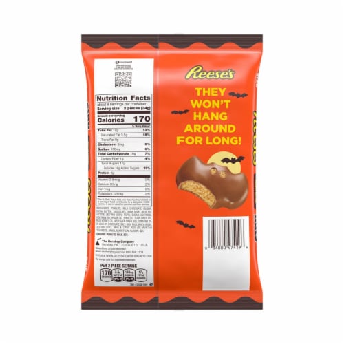 Reese’s Halloween Snack Size Milk Chocolate Peanut Butter Bats Perspective: back