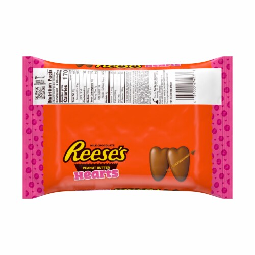 Reese's Milk Chocolate Peanut Butter Hearts Candy Perspective: back