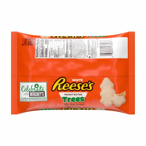 Reese's White Creme Peanut Butter Trees Holiday Candy Perspective: back