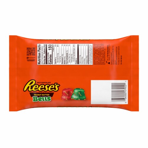 Reese's Milk Chocolate Peanut Butter Bells Holiday Candy Perspective: back