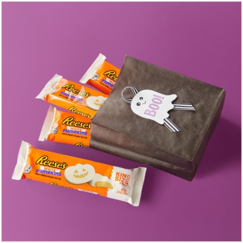 REESE'S White Creme Peanut Butter Pumpkins Candy Halloween King Size Pack Perspective: back