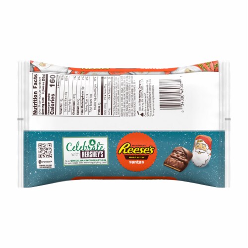 Reese's Milk Chocolate Peanut Butter Santas Holiday Candy Perspective: back