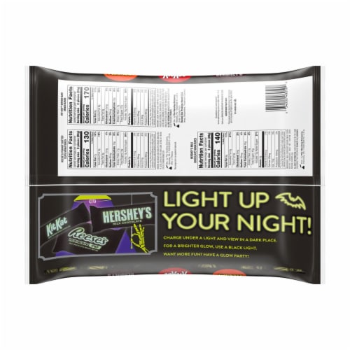 Hershey Halloween Candy Assortment with Glow in the Dark Wrappers Perspective: back