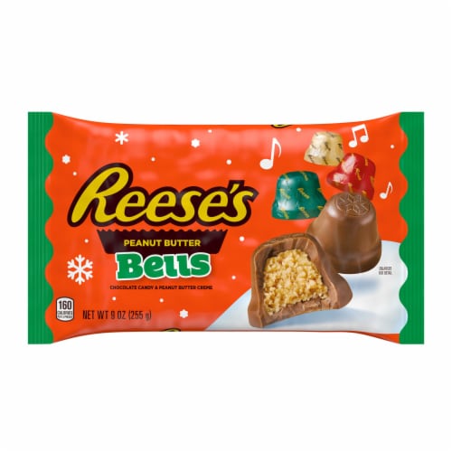 REESE'S Chocolate Peanut Butter Creme Bells Christmas Candy Bag Perspective: back