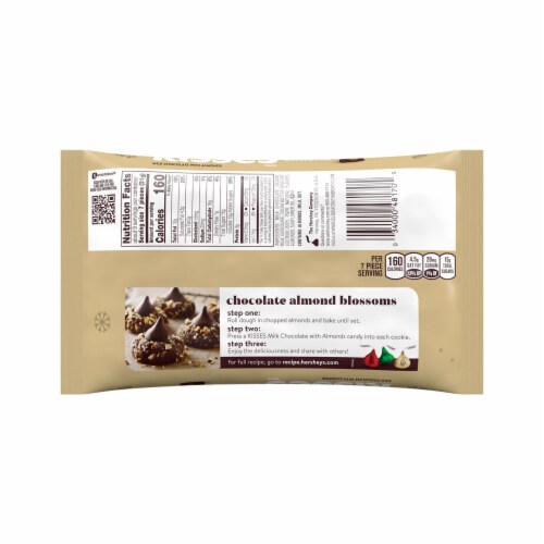 HERSHEY'S KISSES Milk Chocolate with Almonds Candy Christmas Bag Perspective: back